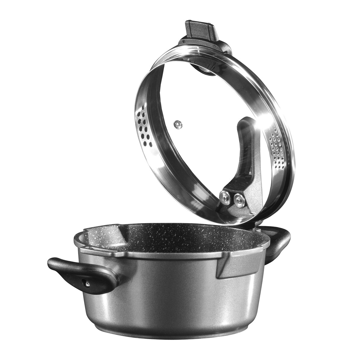 STONELINE® FUTURE Bratentopf 28 cm, mit Sieb-Glasdeckel, Antihaftbeschichtung, Induktion und backofengeeignet