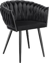 thumbnail of tectake Set Esszimmerstuhl Astano Samt, Knotendesign - 4er Set schwarz