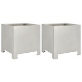 thumbnail of Helloshop26 - Conjunto de 2 jardineiras elevadas para plantas flores jardim e terraços 30 x 30 x 30 cm aço inoxidável prata 02_0038922