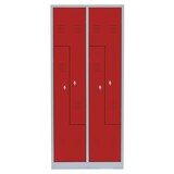 thumbnail of Lüllmann® Z-Garderobenschrank, 4 Abteile, 1800 x 800 x 500 mm, lichtgrau/feuerrot