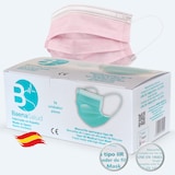 thumbnail of 50 Einweg-Schutzmasken chirurgisch, Typ IIR, in rosa Farbe, Filtration (BFE) 98%, hergestellt in Spanien