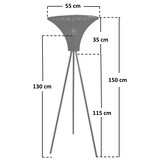 thumbnail of SalesFever Staande lamp met rieten kap 152 cm | lampenkap palmblad | zwart gesatineerd metalen frame | B 55xD55xH152cm | naturel-zwart