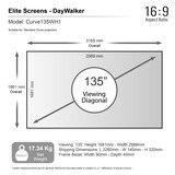 thumbnail of ELITE SCREENS Beamer Leinwand ,/LUNETTE CURVED - GEBOGENE RAHMENLEINWAND/135/geeignet für: normalen Beamer