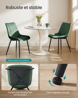 thumbnail of Helloshop26 - Set aus 2 Esszimmer-/Küchenstühlen Tragkraft bis 120 kg Stahlbeine ergonomische Rückenlehne für Esszimmer/Küche grün 12_0006191