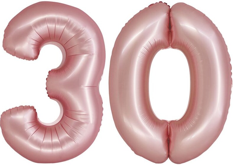 XL Folienballon roségold rosa Zahl 30