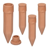 thumbnail of Relaxdays Tonkegel Bewässerung, 4er Set, Bewässerungshilfe mit Deckel, für 1,5 l Flaschen, Pflanzengießhilfe, terrakotta