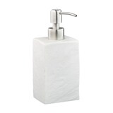 thumbnail of Relaxdays Seifenspender, 200 ml, nachfüllbar, Bad, WC, Küche, Flüssigseifenspender, Polyresin, Edelstahlpumpe, weiß