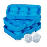 thumbnail of Relaxdays Eiswürfelform, 2er Set, 4,5 cm Kugeln, wiederverwendbar, aus Silikon, 6 einzelne Eiskugeln, Eisgießform, blau