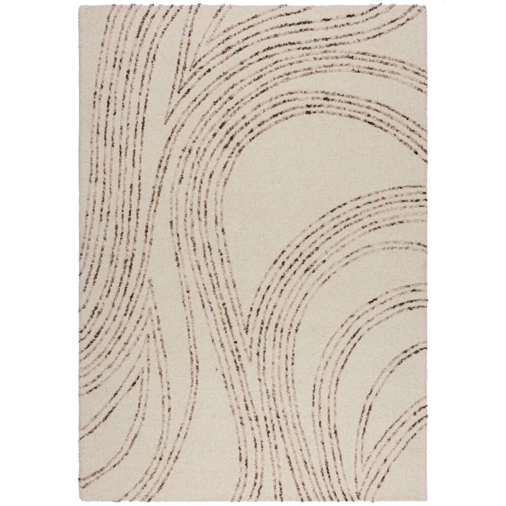 Handgetufteter Wollteppich - Natürliche Töne - `Humber`. Farbe: Natur-Braun, 120x170 cm | Kadima Design