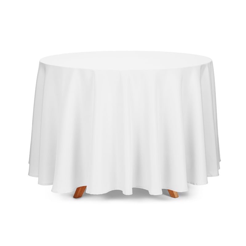 10x Tischdecke, weiß, Ø 300 cm, Polyester, rund, Stoff