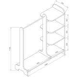 thumbnail of Lempu Kleiderschrank Regal mit Kleiderstange 4 Ablagen anthrazit.