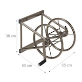 thumbnail of Relaxdays Schlauchtrommel, Stahl, für 60 m Schlauch, 2 Klickkupplungen, Wandschlauchhalter HBT: 36 x 55 x 50 cm, braun