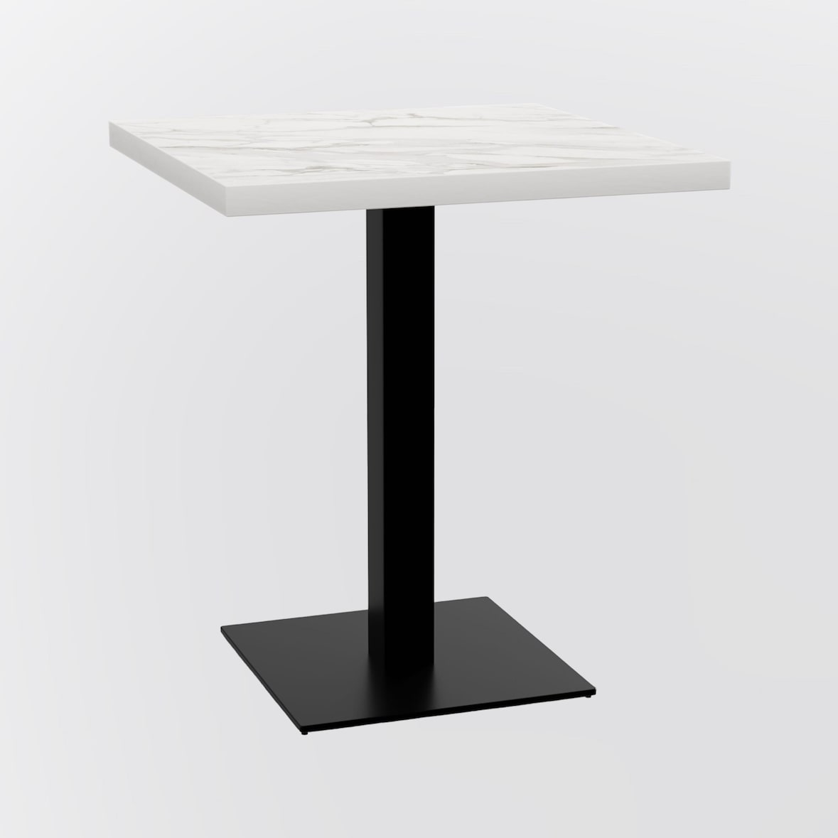 Bistrotisch 80x80 cm | D4448 LV Marmor Weiß | Gusseisengestell