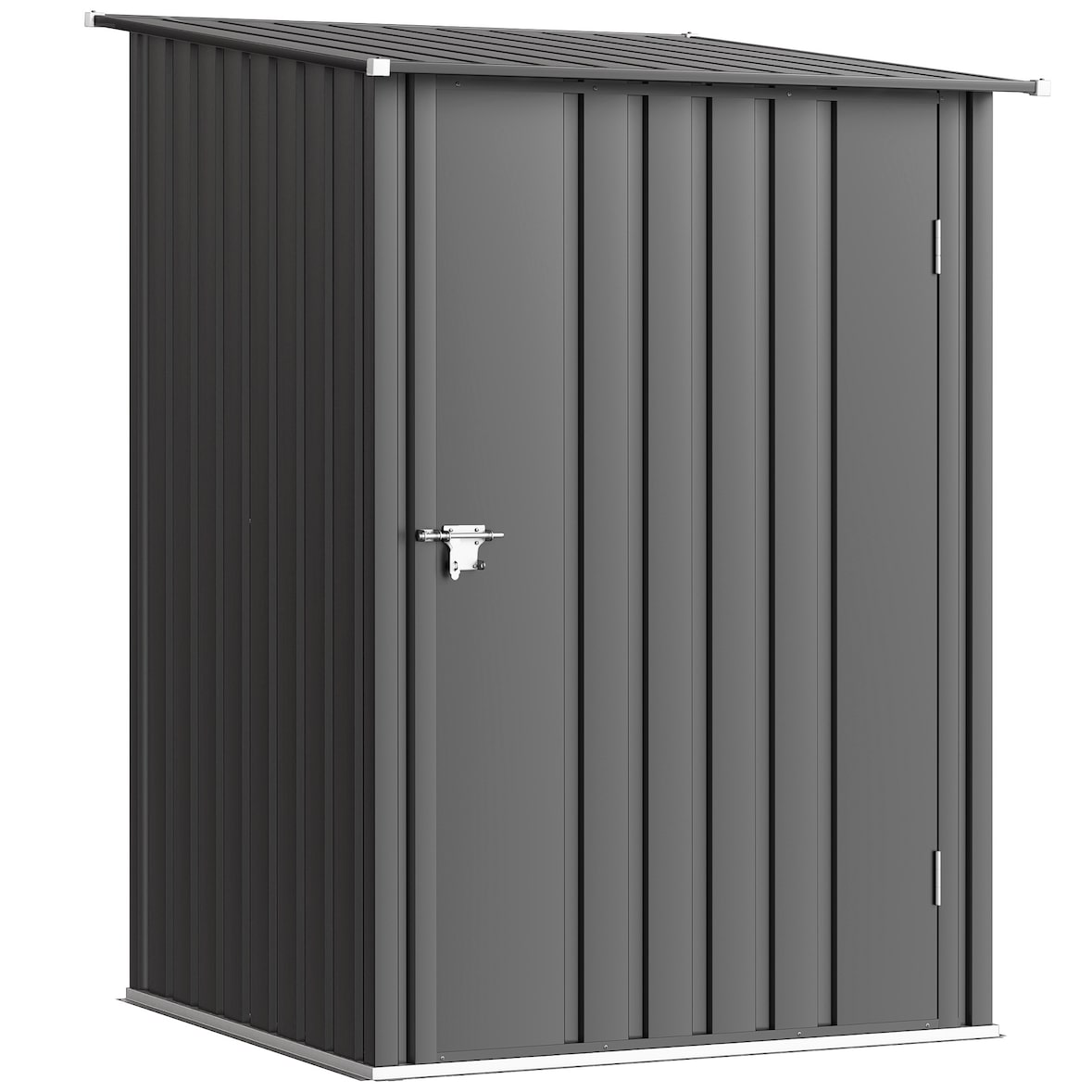 Cobertizo de jardín 0,92 m² 100x103x160 cm caseta de jardín metálica con 1 puerta y cerradura para almacenamiento de herramientas gris oscuro