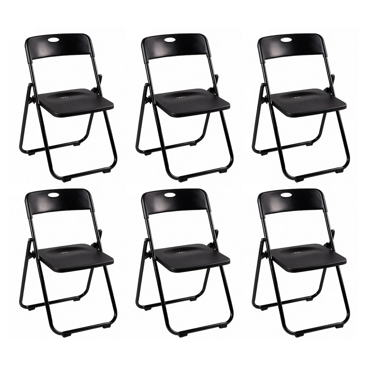 Pack 6 Silla Plegable Profesional Negra de Alta Resistencia para Eventos y Catering