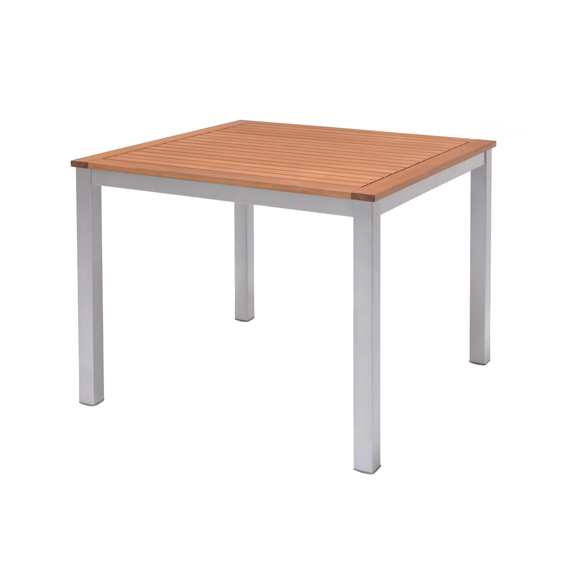 METRO PROFESSIONAL Mesa de bistrô Lynx, alumínio/madeira de eucalipto, 90 x 90 cm, quadrada, prateado