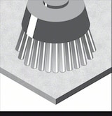 thumbnail of Topfbürste, Edelstahl, gewellter Draht, 50 mm, 0,3 mm, 4500 U/ min