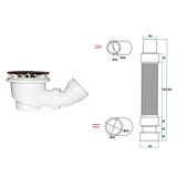 thumbnail of AICA Plato de Ducha Rectangular Blanco 80x70x3cm para Mamparas + Accesorios de desagüe
