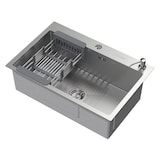 thumbnail of ML-Design Spülbecken Edelstahl 68 × 45 cm – Rechteckige Einbauspüle mit Abtropfkorb, Seifenspender & Ab-/Überlaufgarnitur, Einzelbecken mit Siphon