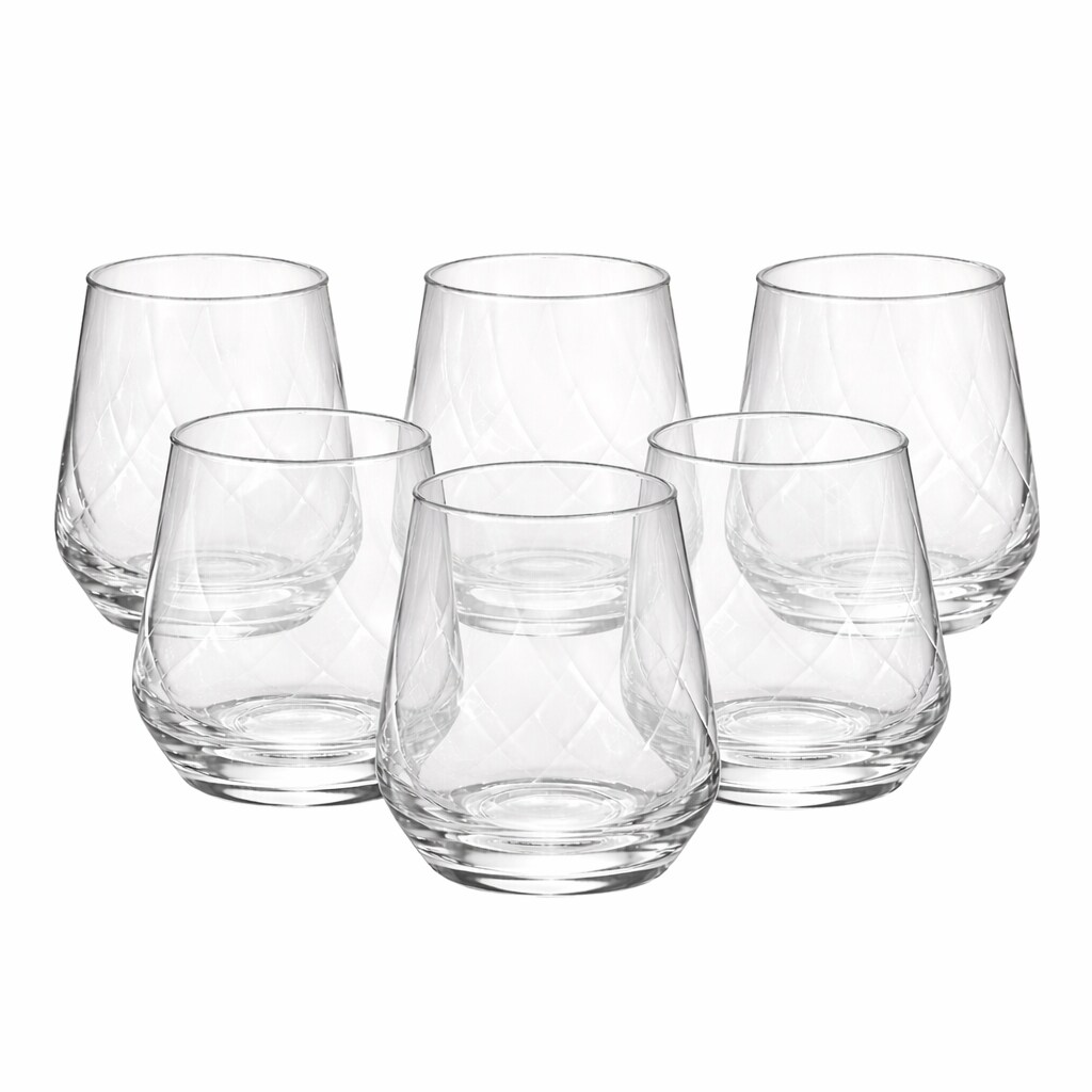 KROSNO Splendour Lumi Drinkglazen – Set van 6 – 400 ml – Transparant Glas – Luxe Design