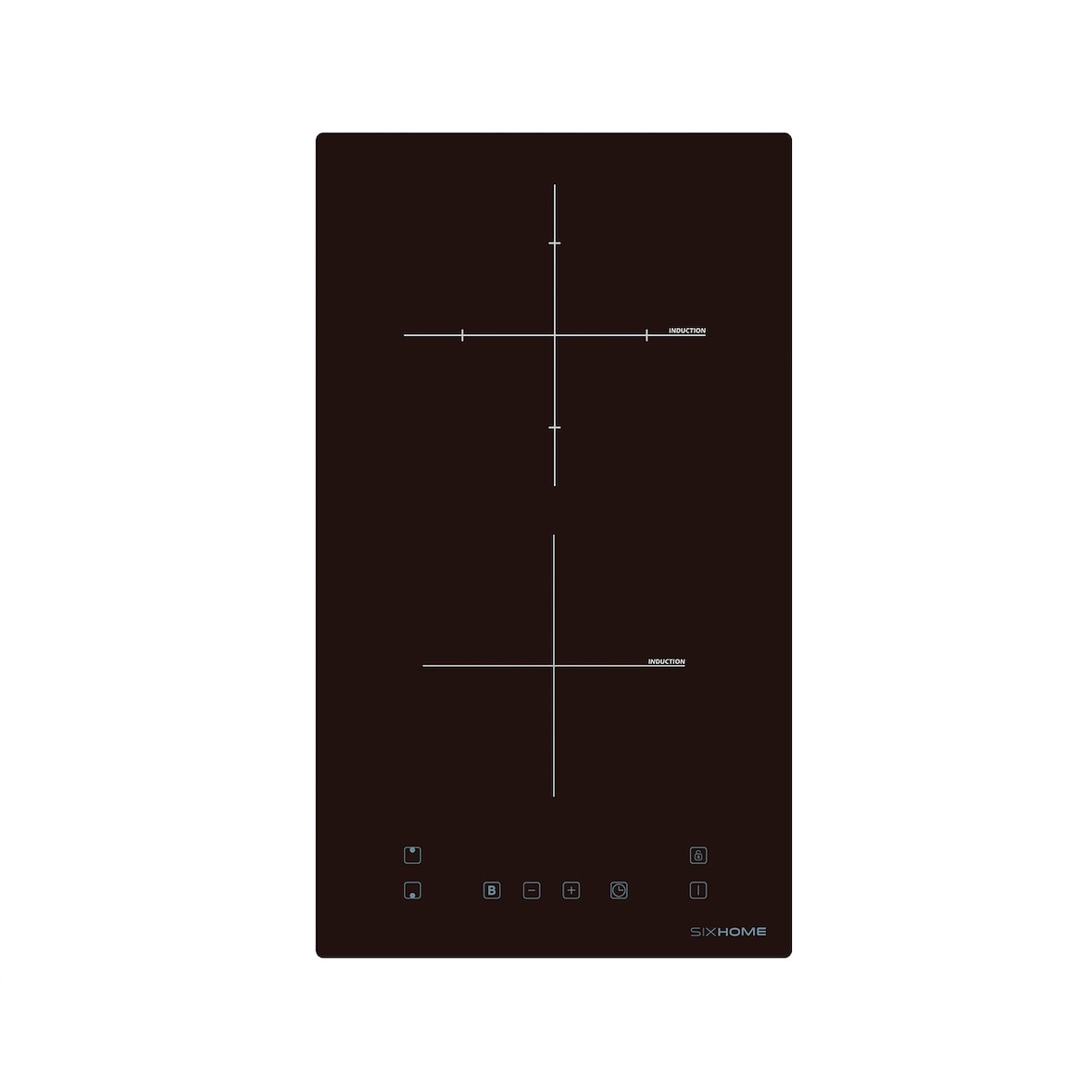 SIXHOME Placa de inducción SXHPI30N, 30 cm, 2 Zonas, 3300 W, Función Booster, Control Táctil, Bloqueo Infantil, Apagado Automático, Negro