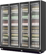 thumbnail of Kühlschrank DAMARA auf Rollen | 4x Glastür + LED | 1608 Liter, HxBxT 198x224x60cm | 0/+10°C | Schwarz | + CHEFGASTRO Geschirrtuch