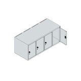 thumbnail of C+P Aufsatzschrank Classic PLUS, 4 Abteile, HxBxT 50x120x50cm, Sicherheitsdrehriegel, Hellgrau/Rubinrot von PROREGAL