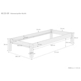 thumbnail of Futonbett weiß ohne Kopfteil Kiefer massiv 90x200 mit Matratze und Rollrost aus Federleisten 60.35-09WFLM