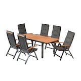 thumbnail of Merxx Tilos Set 13tlg., 6 Klappsessel, 6 Auflagen, 1 AZ-Tisch 150(200) x 90 cm, Aluminium/Akazie