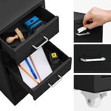 thumbnail of tectake Cajonera con ruedas 41x28x69cm  Negro