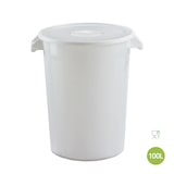 thumbnail of Cubo industrial 100 litros con tapa. Color Blanco.