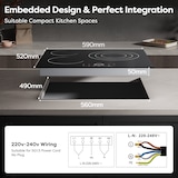 thumbnail of Placa de Vidrocerâmica CDV 60 cm, 3 zonas, 9 níveis, comando tátil, 5700 W, CDVER573