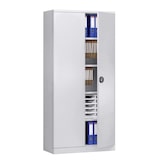 thumbnail of G-Office Aktenschrank, Stahl, 92 x 42 x 195 cm, vier Regalböden, abschließbar, grau