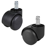 thumbnail of 5er Set gebremste Weichboden-Rollen für Bürostuhl 11 mm Stift / Durchmesser 50 mm, Premium Teppichrollen in Schwarz, Dreh-stuhlrollen für weiche