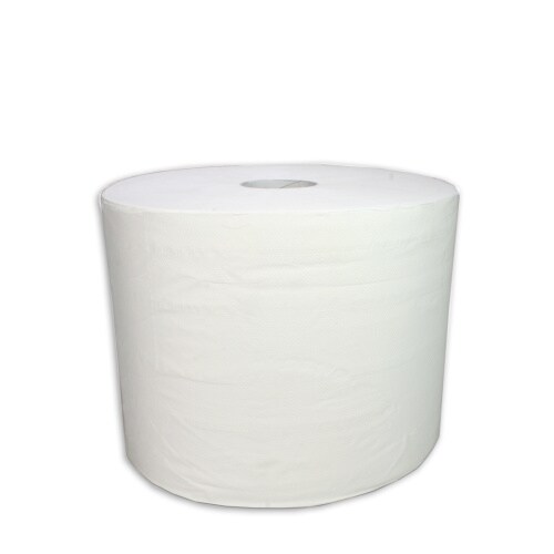 2 Putztuchrollen Papiertuchrollen 2-lagig weiß je 1000 Abrisse á 24x36cm