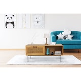thumbnail of Möbilia Couchtisch | Rattan Front | 1 Schublade, 1 offenes Fach je Seite | MDF+Metall | B110xT59xH50 cm | natur-schwarz | 28020005 | Serie COUCHTISCH