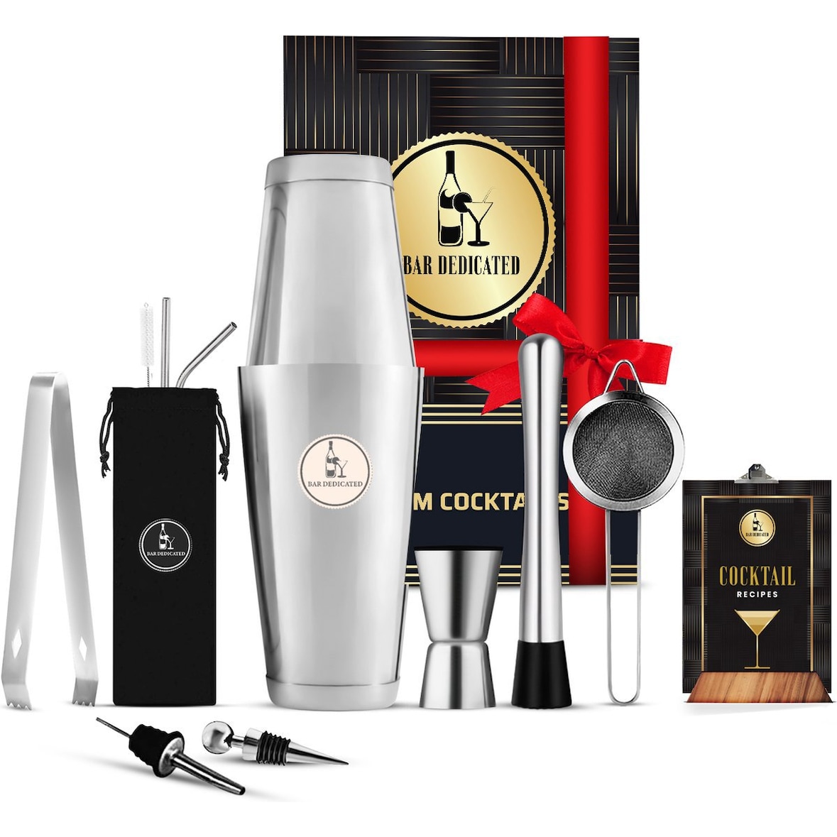 Bar Dedicated 13-delige Boston cocktail set Zilver