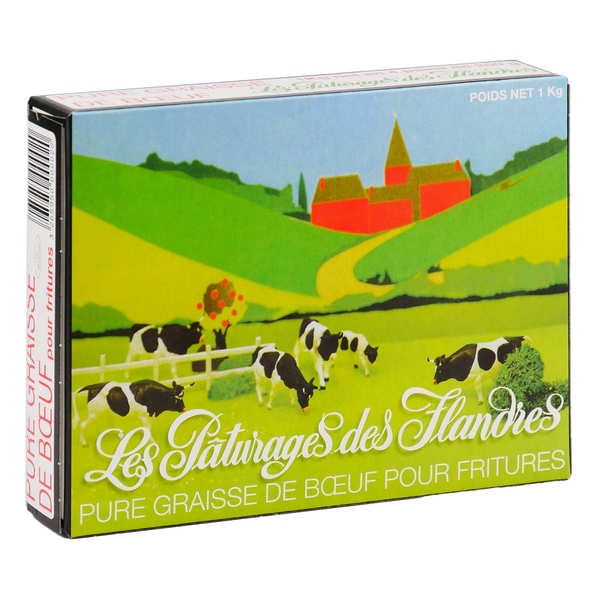 Pure graisse de boeuf pour fritures Etui de 1kg Les Pâturages des Flandres