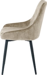 thumbnail of SIT Möbel Ensemble de 2 chaises en velours SIT | Accoudoirs indiqués | Revêtement en velours beige | Pieds en métal noir | L 48 x P 57 x H 84 cm