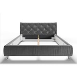 thumbnail of KAWOLA Bett ANNY Polsterbett Kopfteil niedrig Velvet grau 140x200cm