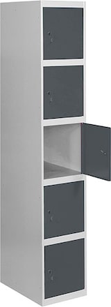 thumbnail of SimonRack Taquillas Vestuario Metálica, 1800x300x500 mm, 5 Puertas, Incluye Llave, Gris/Antracita - Simonlocker