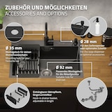 thumbnail of ML-Design Spülbecken Edelstahl 68 × 45 cm Anthrazit – Einbauspüle mit Abtropfkorb, Seifenspender & Ab-/Überlaufgarnitur, Einzelbecken mit Siphon