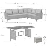 thumbnail of SVITA MADISON polyrattan dining set tuinmeubelset rotan lounge hoekbank grijs