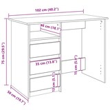 thumbnail of vidaXL Schreibtisch Grau Sonoma 102x50x75 cm Holzwerkstoff