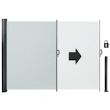 thumbnail of tectake toldo lateral extensible enrollable protección privacidad resistente viento tela poliéster gris 300x9x160cm