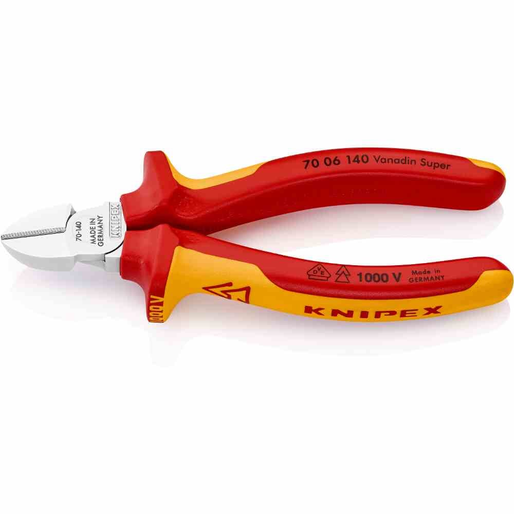 KNIPEX   Seitenschneider, 140mm, Schutzisoliert 1000V, Isoliert, VDE geprüft, Standard