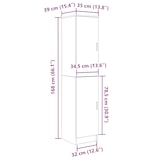 thumbnail of vidaXL Hoge Kast Zwart Eiken 35x39x168 cm Gelaagd Hout