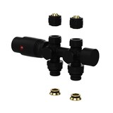 thumbnail of Belvit Design Heizkörperventil Thermostat Schwarz matt für Wand- und Bodenanschluss 1/2" PEX 16 x 2mm Konus M30