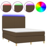 thumbnail of vidaXL Boxspringbett mit Matratze & LED Dunkelbraun 140x200 cm Stoff
