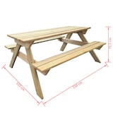 thumbnail of vidaXL Picknicktisch 150x135x71,5 cm Holz